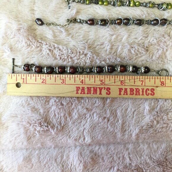 Dyed Cultured Pearl Bracelets Set of 4 - Picture 7 of 7